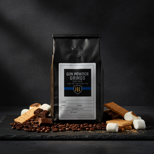 Gun Powder Grinds S'mores with chocolate, graham crackers, and marshmallows