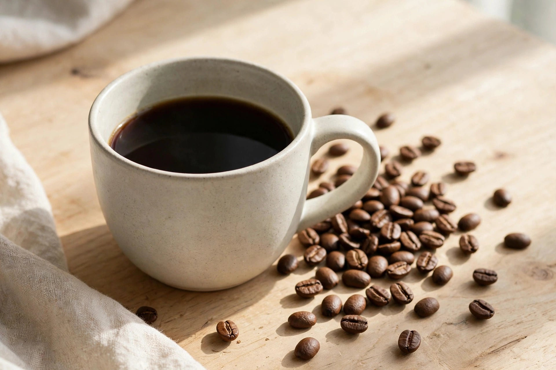 Medium Blend black coffee with roasted coffee beans